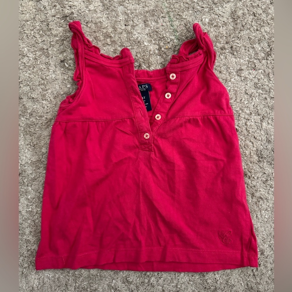 Pink Sleeveless Button-Up Top